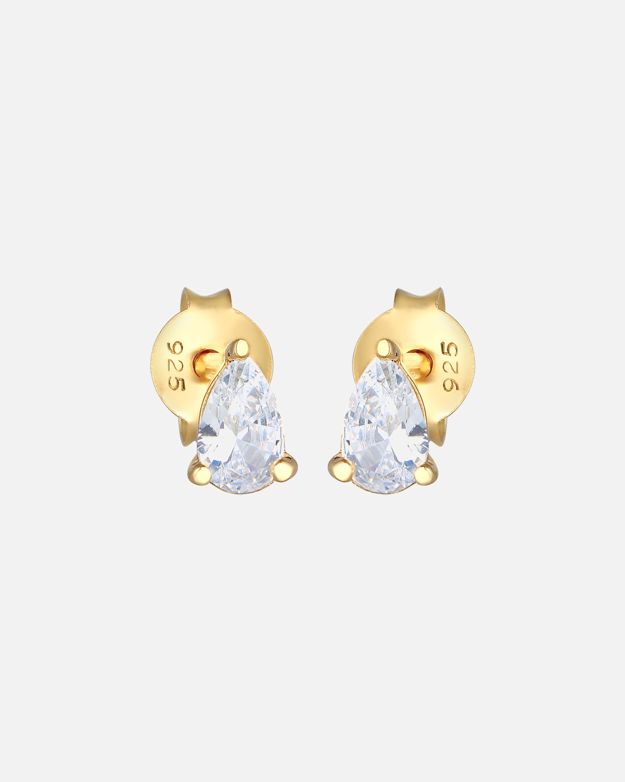 Elli Clous d'oreilles pour femmes Elegant Classic avec cristaux de zirconium en argent sterling 925 plaqué or