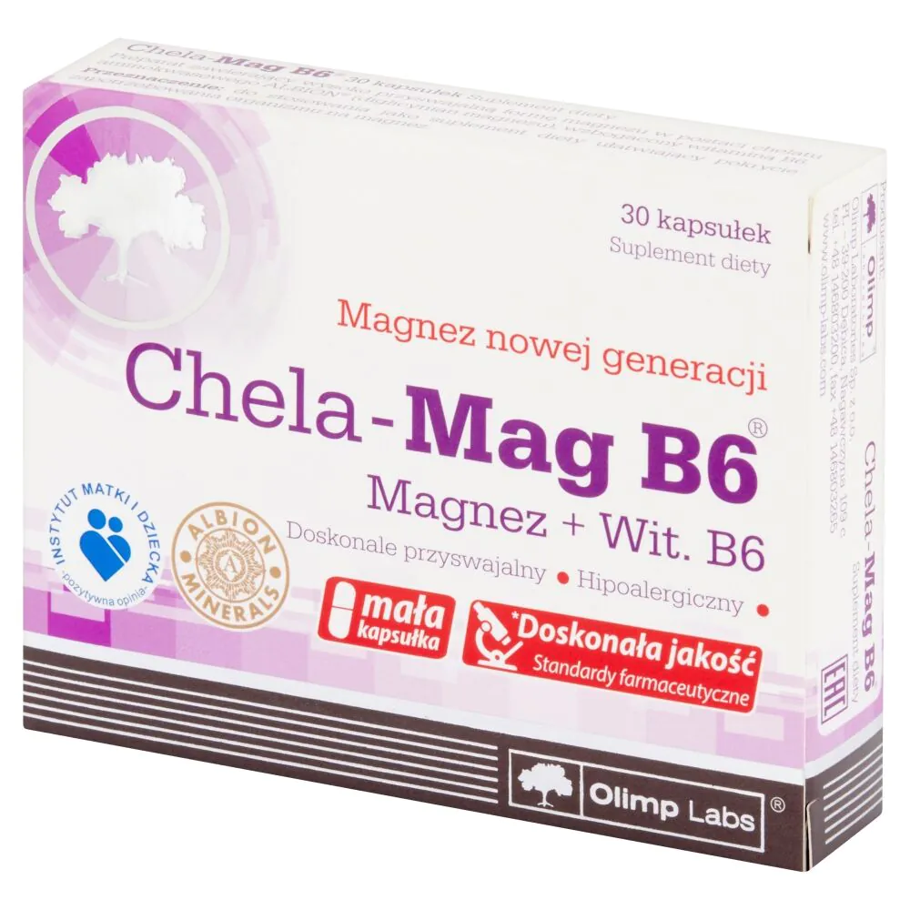 Olimp Chela-Mag B6, Suplement diety z magnezem i witaminą B6, 30 kapsułek