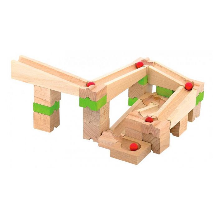 Jeu de construction en bois Jeujura - Circuit de billes - 40 pièces