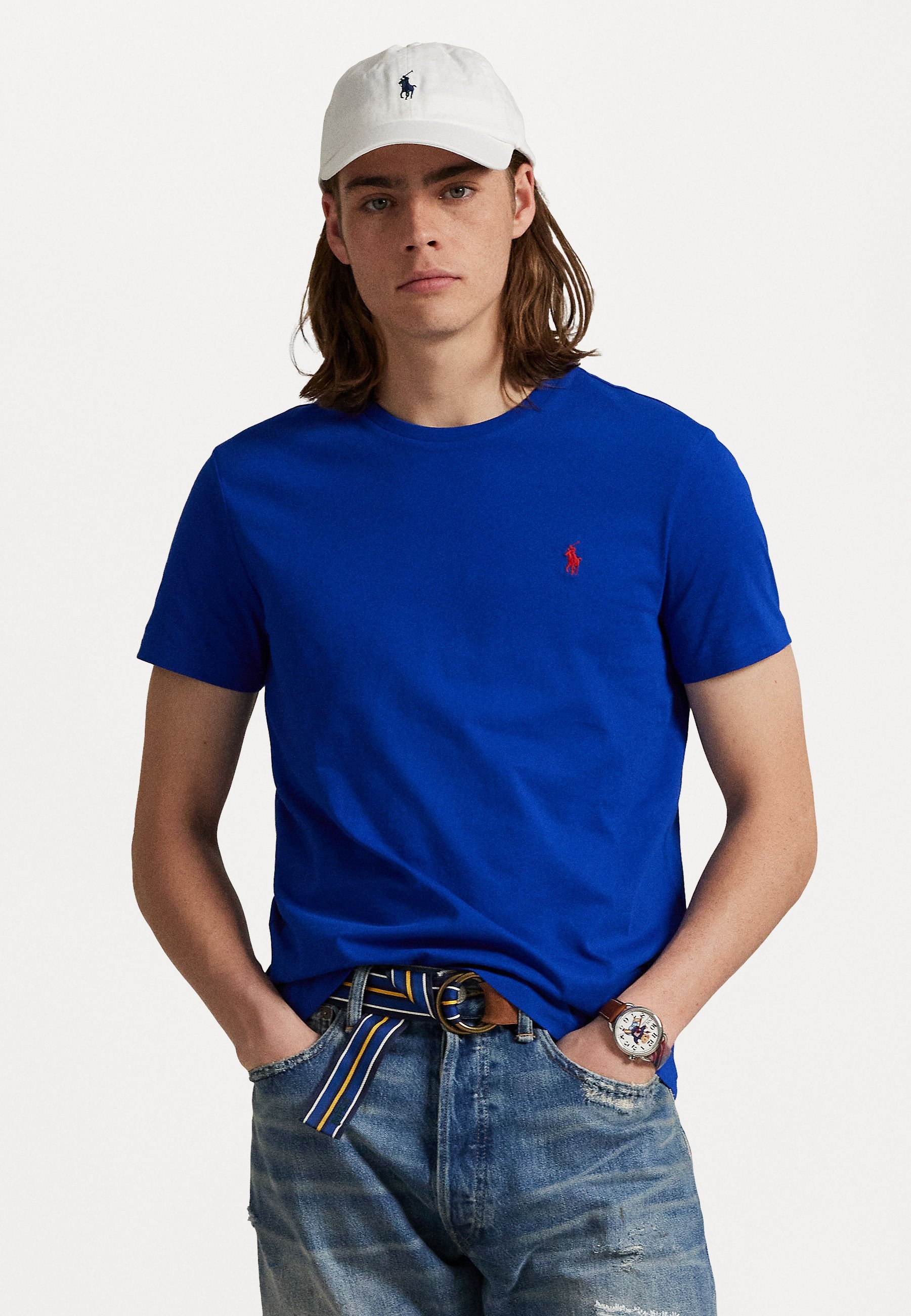Polo Ralph Lauren CUSTOM SLIM FIT JERSEY CREWNECK T-SHIRT - Basic T-shirt - saffier ster