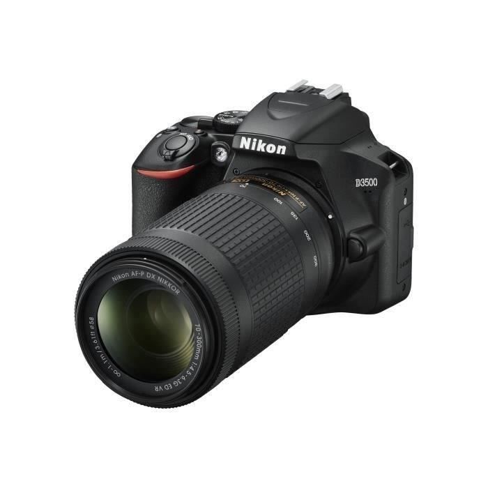 NIKON D3500 - Digitalt speilreflekskamera + AF-P 18-55 mm objektiv - 24,2 megapiksler - 10 spesialeffektalternativer