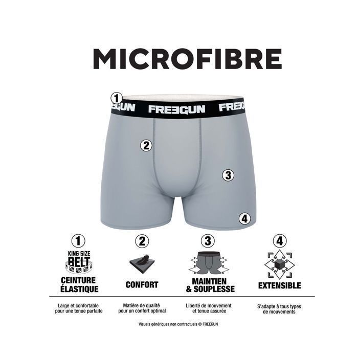 Freegun Herren-Boxershorts - Schwarz (4er-Pack)