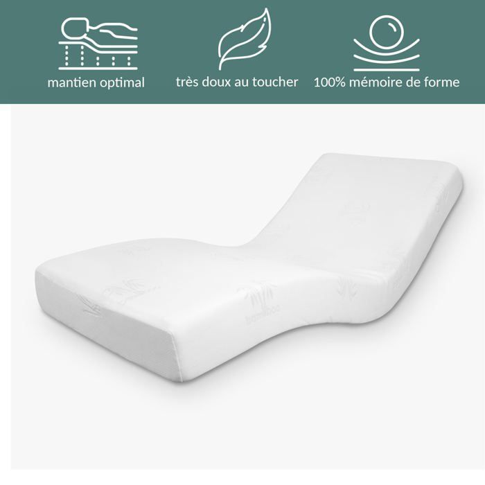 Base letto elettrica relax + materasso 2x80x200 di Sampur | Memory foam - Motore elettrico OKIN - Base a doghe