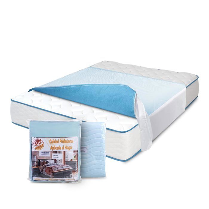 Protector de colchón impermeable PimPam 160×85 cm - Súper absorbente 3L, lavable 200 veces, 80% algodón