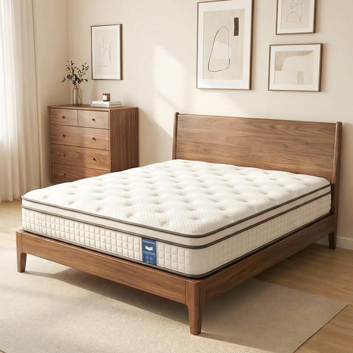 Matelas 90x200 cm UKing - Très épais 25 cm - Mémoire de Forme + Ressorts 7 Zones Blanc - Hypoallergénique & Réversible