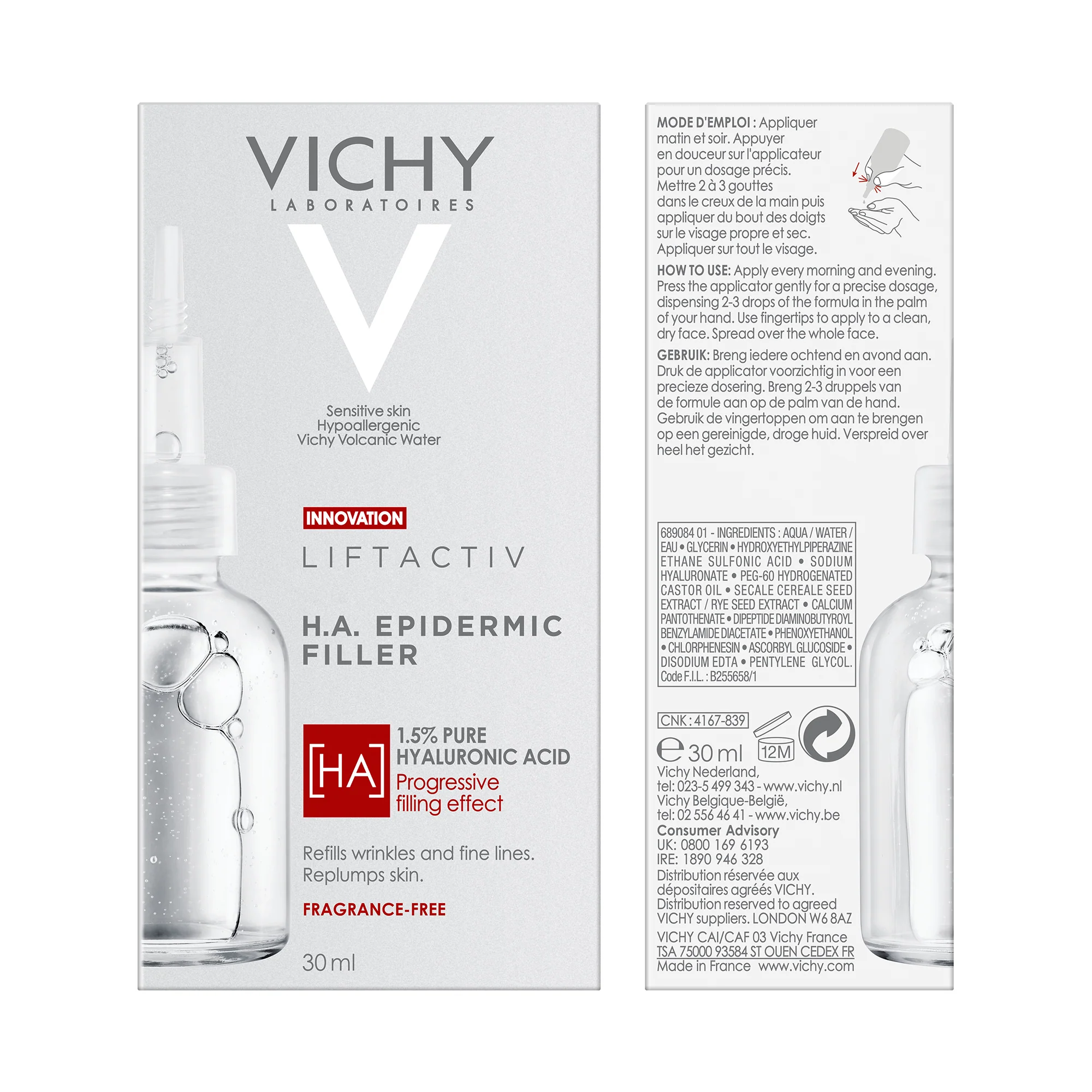 Liftactiv Liftactiv Siero H.A. Epidermic Filler - Siero viso lifting, Siero viso antirughe