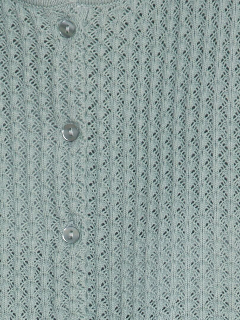 Gebreid vest met patroon - BLAUW