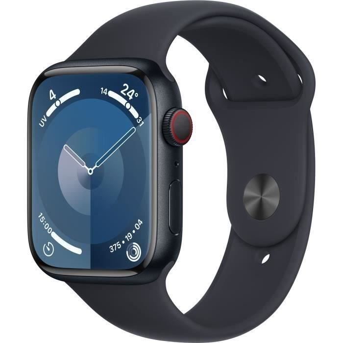 Apple Watch Series 9 GPS - 45 mm - Caja de aluminio Midnight - Correa deportiva Midnight - (2023) - Reacondicionado - Excelente