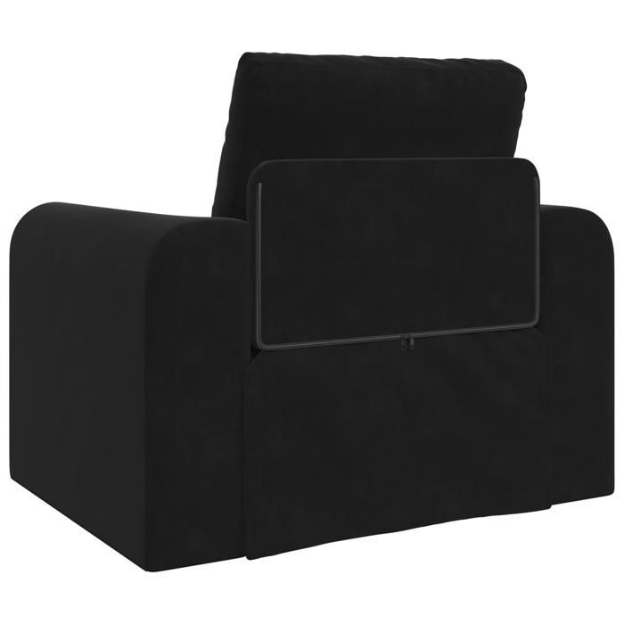 569884 & Sofá cama de suelo 2 en 1, diván convertible, terciopelo negro 98x71x83 cm