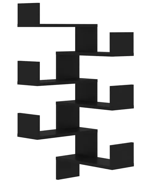 Czarny komplet 2 półek - Vevian