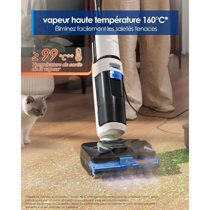 Tineco Floor One S6 Stretch Pulitore a vapore, aspiratore e mocio a vapore multifunzione con filo