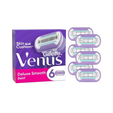 Gillette Venus Deluxe Smooth Swirl-bladpåfyll, 6 enheter.