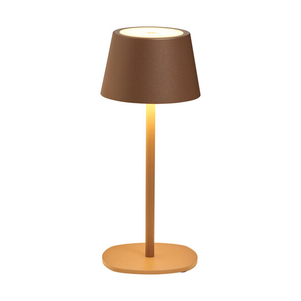 3-in-1 LED rechargeable table lamp, brown metallic
