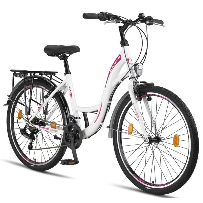 Unicorn Bike Stella Premium Stadsfiets 24, 26 en 28 inch – Nederlandse fiets, jongen [Wit, 26]