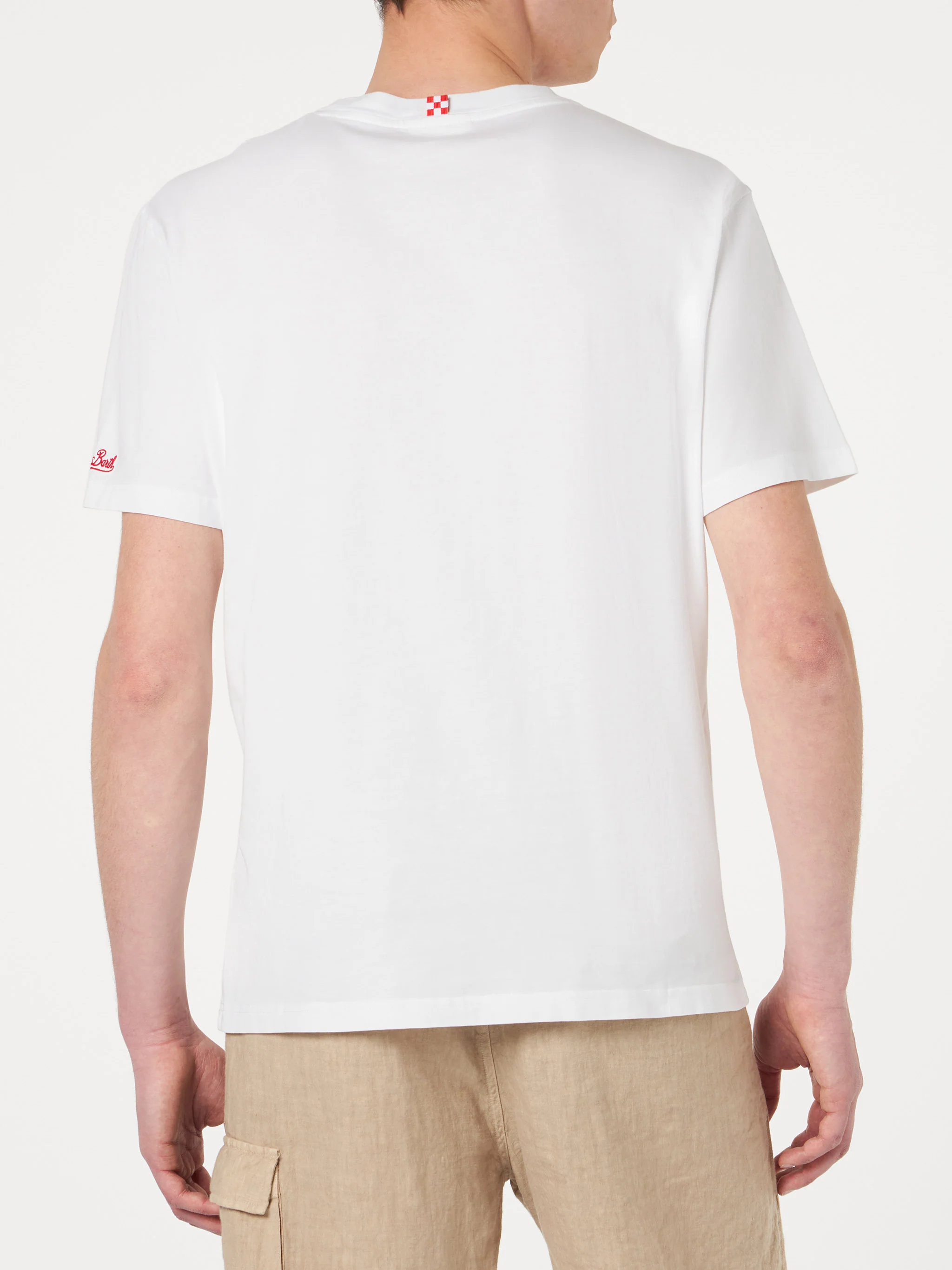 Herren-T-Shirt aus Baumwolle mit Stickerei des Ibiza Padel Clubs