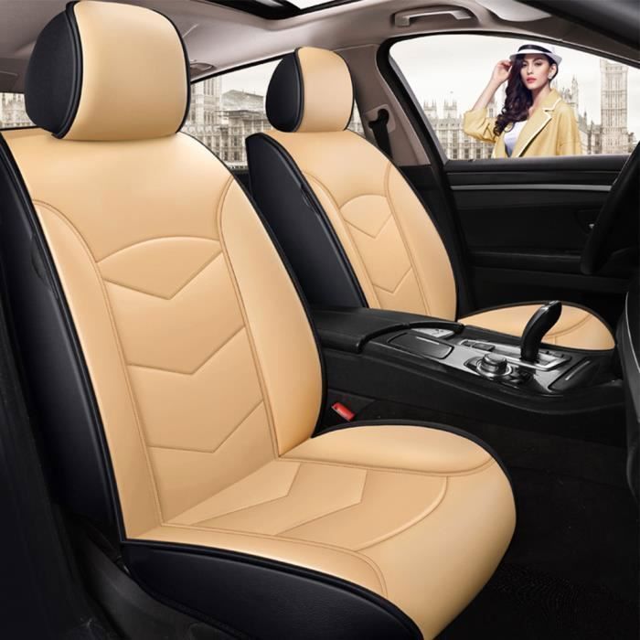 Autositzbezug – MOMOTOU – Beige – PU-Leder – Verschleißschutz – Airbag-kompatibel