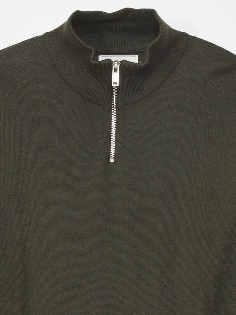 Jersey de cuello alto 'Produkt' - Caqui