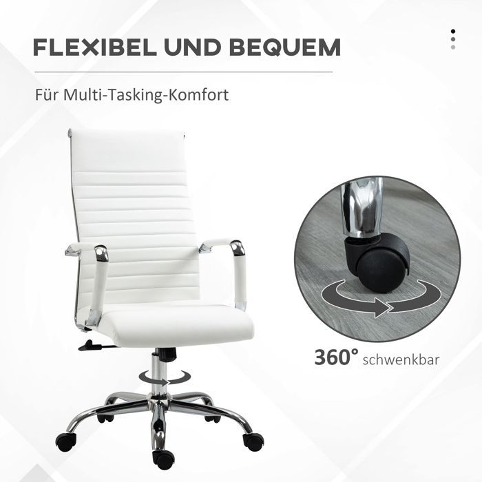 Silla de oficina - BLOSSOM - Ergonómica - Respaldo acolchado - Ruedas giratorias 360° - Patas de acero
