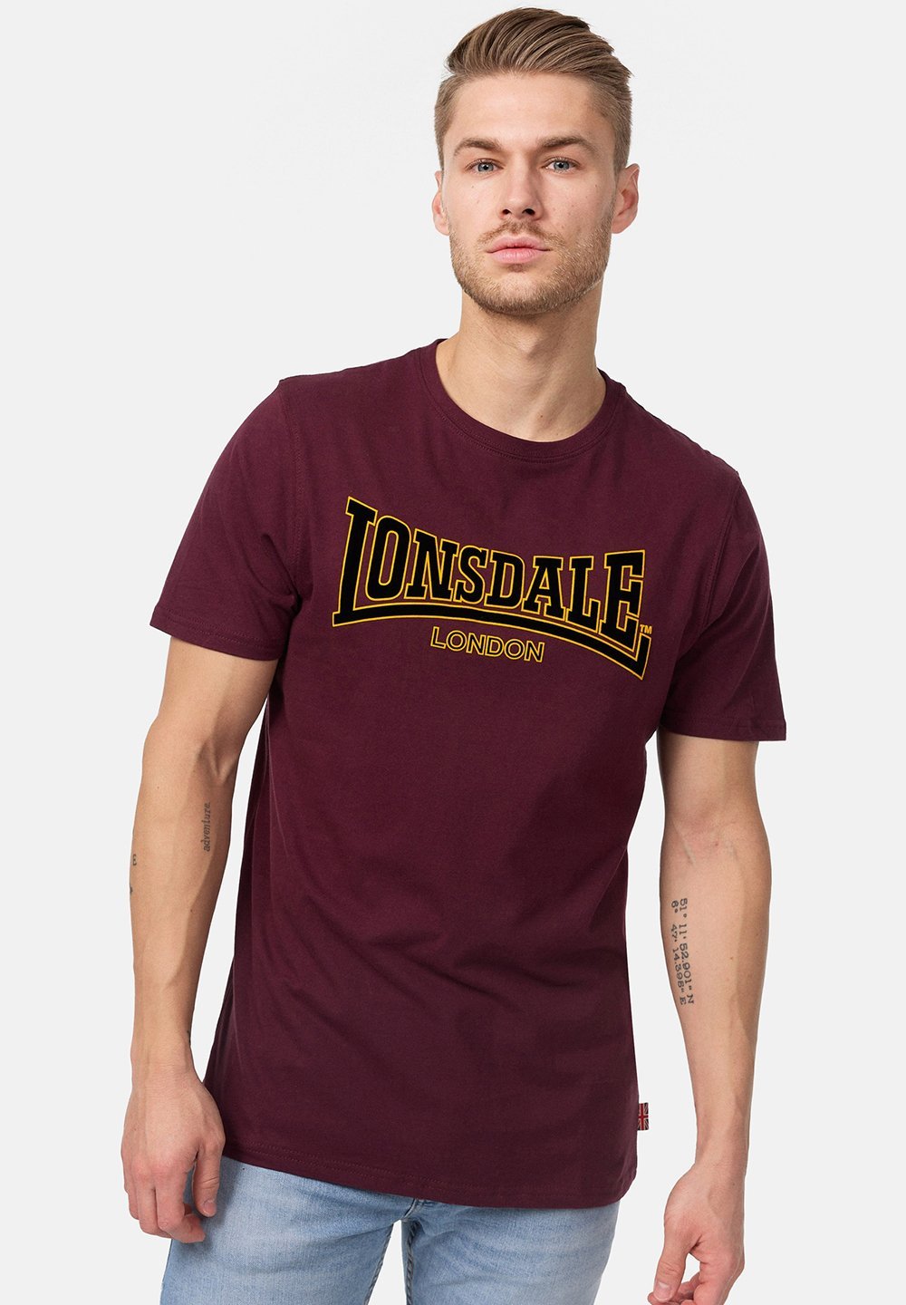 Lonsdale Print T-shirt - bordeauxrood