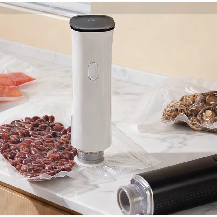 Selladora al vacío portátil de mano – Bomba recargable inalámbrica para almacenar alimentos y ropa, 60 kPa, USB-C, dispositivo de vacío compacto para cocina.