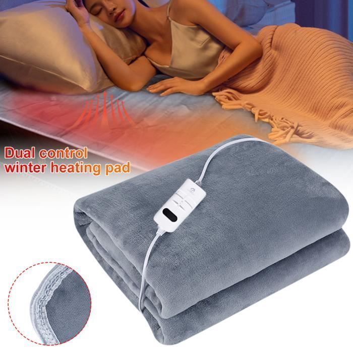 Heated Blanket 150*65cm--220v, 2 heat settings with switch, flannel blanket, for winter body heating, grey
