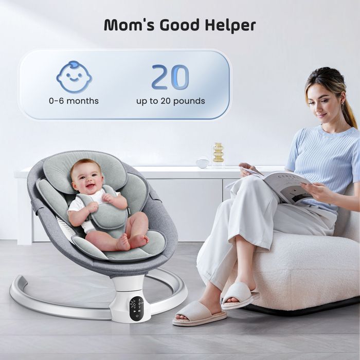 TTLIFE Transat Bébé Electrique,APP et Télécommande Balancelle Bébé Dès La Naissance à 9kg,5 Amplitudes de Vibrations avec Minuterie