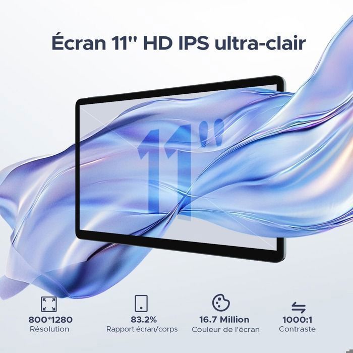 Tableta táctil de 11 pulgadas con teclado y lápiz óptico, Android 16, 30 GB de RAM, 256 GB de ROM | 8580 mAh | Widevine L1, WiFi 6 - Negra