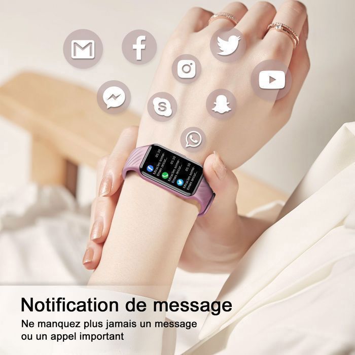 Smartwatch da donna Blackview con cardiofrequenzimetro/SpO2/contapassi/24 modalità sportive/2 cinturini/compatibile con Android e iOS - Viola