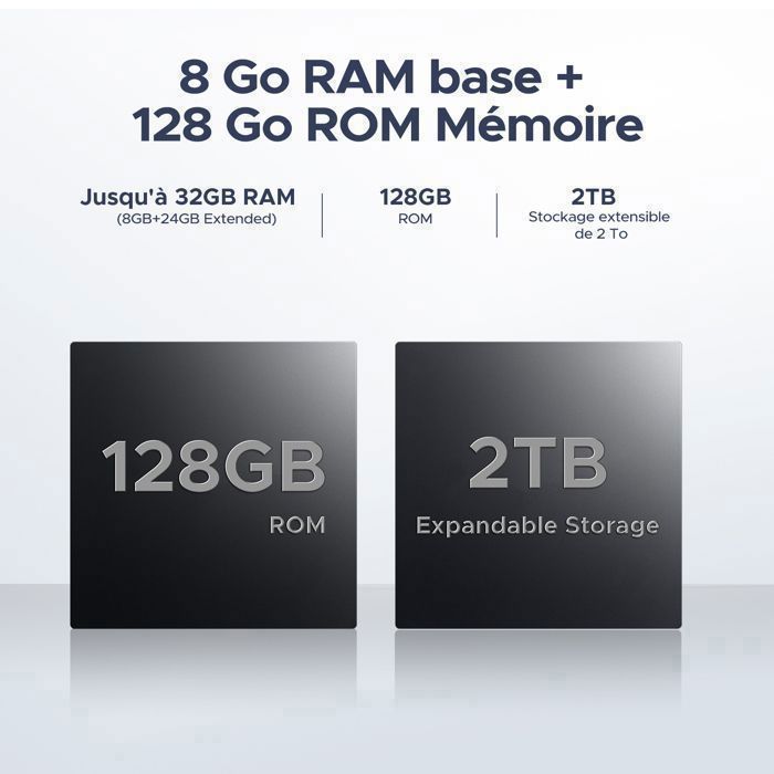 DOOGEE Note 58 Smartphone Android 15, 32 Go RAM+128 Go ROM/TF 2TB, Batterie 6250mAh 6.75
