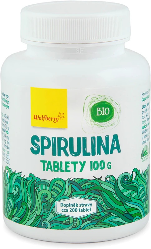 Wolfberry Spirulina BIO maisto papildo tabletės su antioksidacinėmis savybėmis