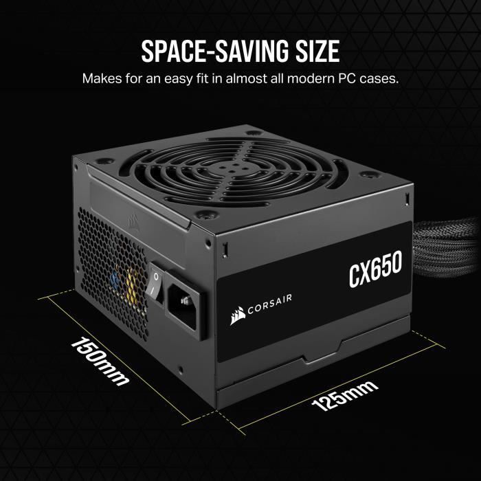 Power Supply - CORSAIR - CX650 - 80 PLUS Bronze ATX Power