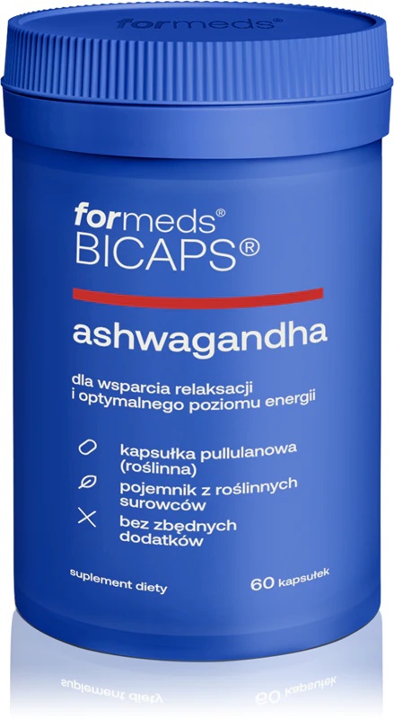 Formuotos „Bicaps Ashwagandha“ maisto papildų kapsulės psichinei gerovei