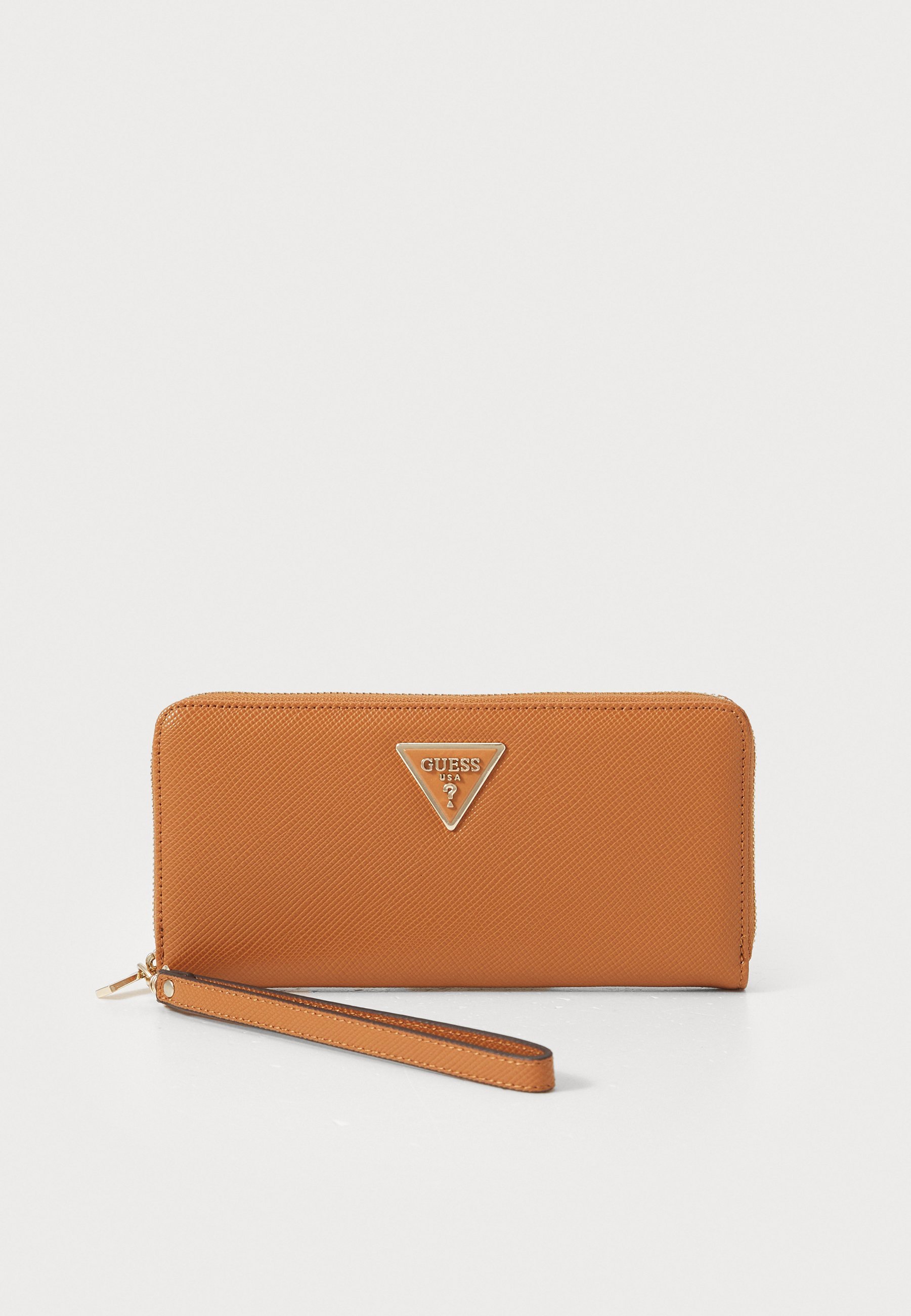 Portafoglio Guess LAUREL LARGE ZIP AROUND - colore cognac chiaro