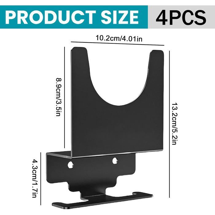 Set di 4 supporti a parete per smerigliatrice angolare, ideali per garage/officina.