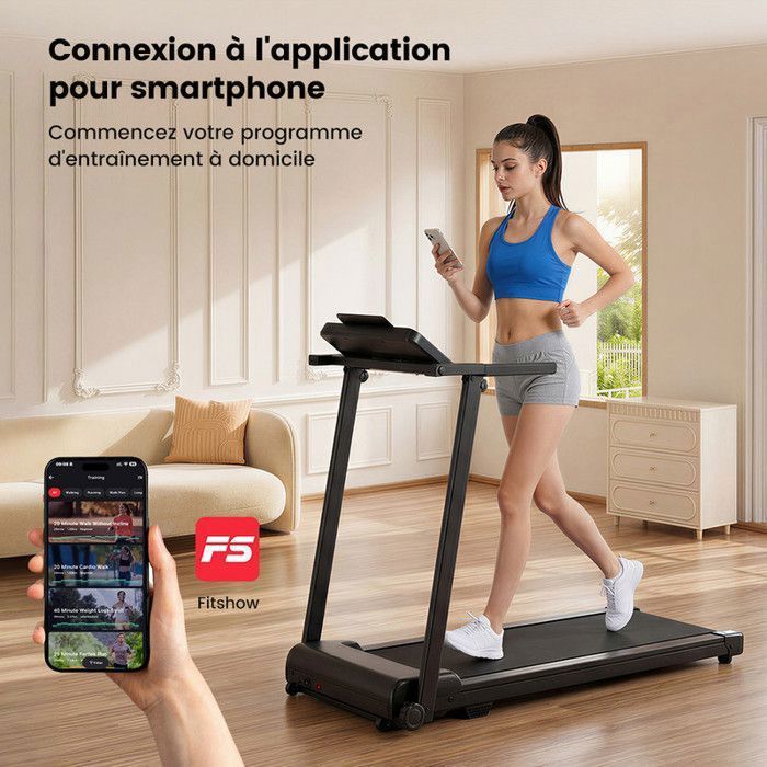 X2NC Treadmill with LED Display - 12 HIIT Modes - Bluetooth App-Controlled Walking Treadmill - Foldable - 12% Incline - Speed 1-12 km/h