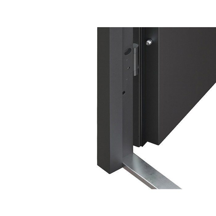 Solid steel and stainless steel front door, 207 cm high x 100 cm wide, anthracite color - 68 mm thick - left-hand opening - LUSADA
