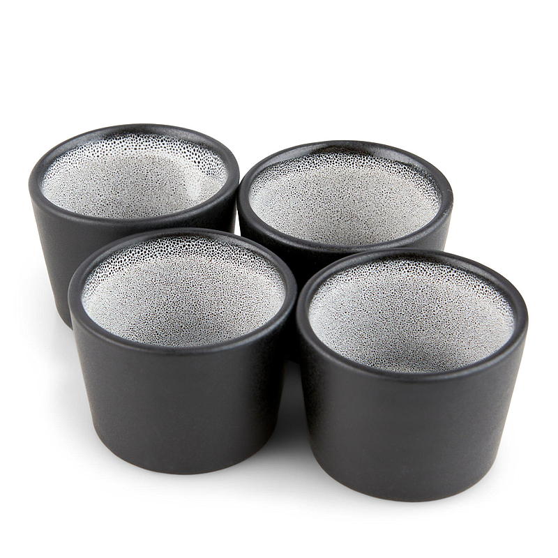 Boîte à œufs en verre Cuisine Egg, lot de 4, grise