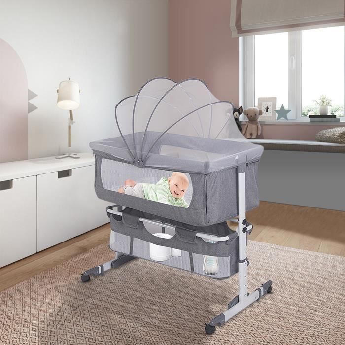 B.LIVEM. Lit berceau bébé 0-36 ans, relevable, avec rangements, moustiquaire gratuite LIT CODODO