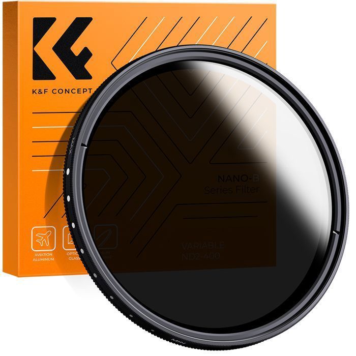 K&F Concept 37mm Variable ND Filter with Adjustable Fader (ND2 to ND400) for Panasonic Lumix DMC-LX7 Lens + Cleaning Cloth