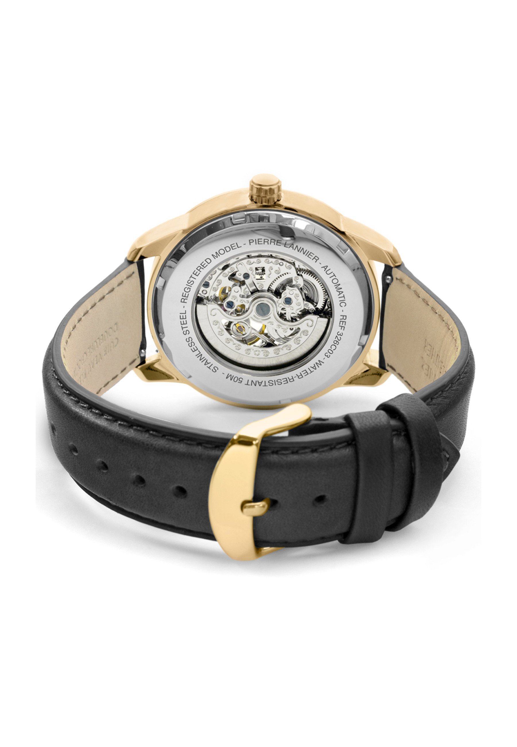 Pierre Lannier AUTOMATIC - Horloge - noir et doré