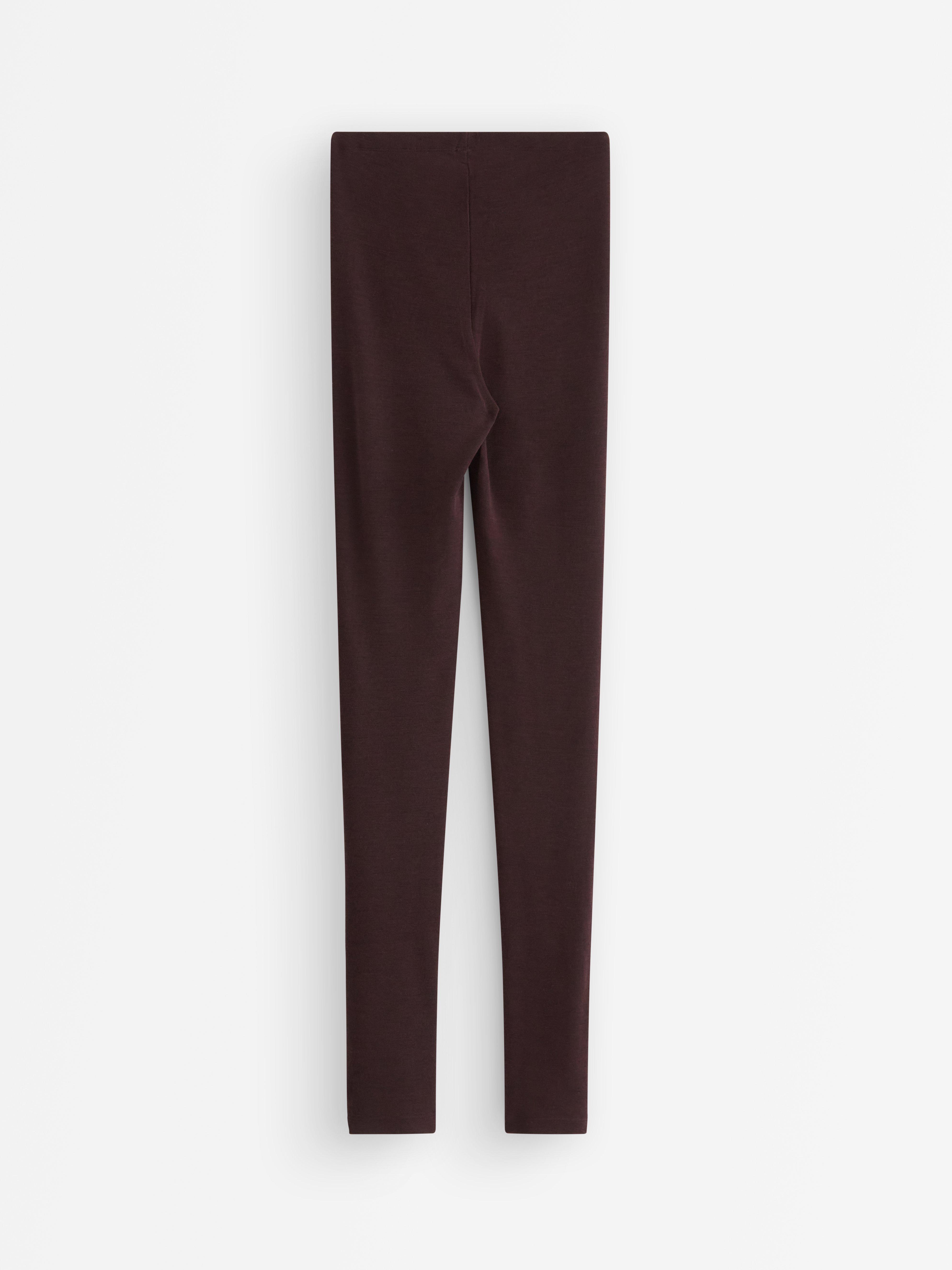 Leggings en laine mérinos rouge foncé poussiéreux