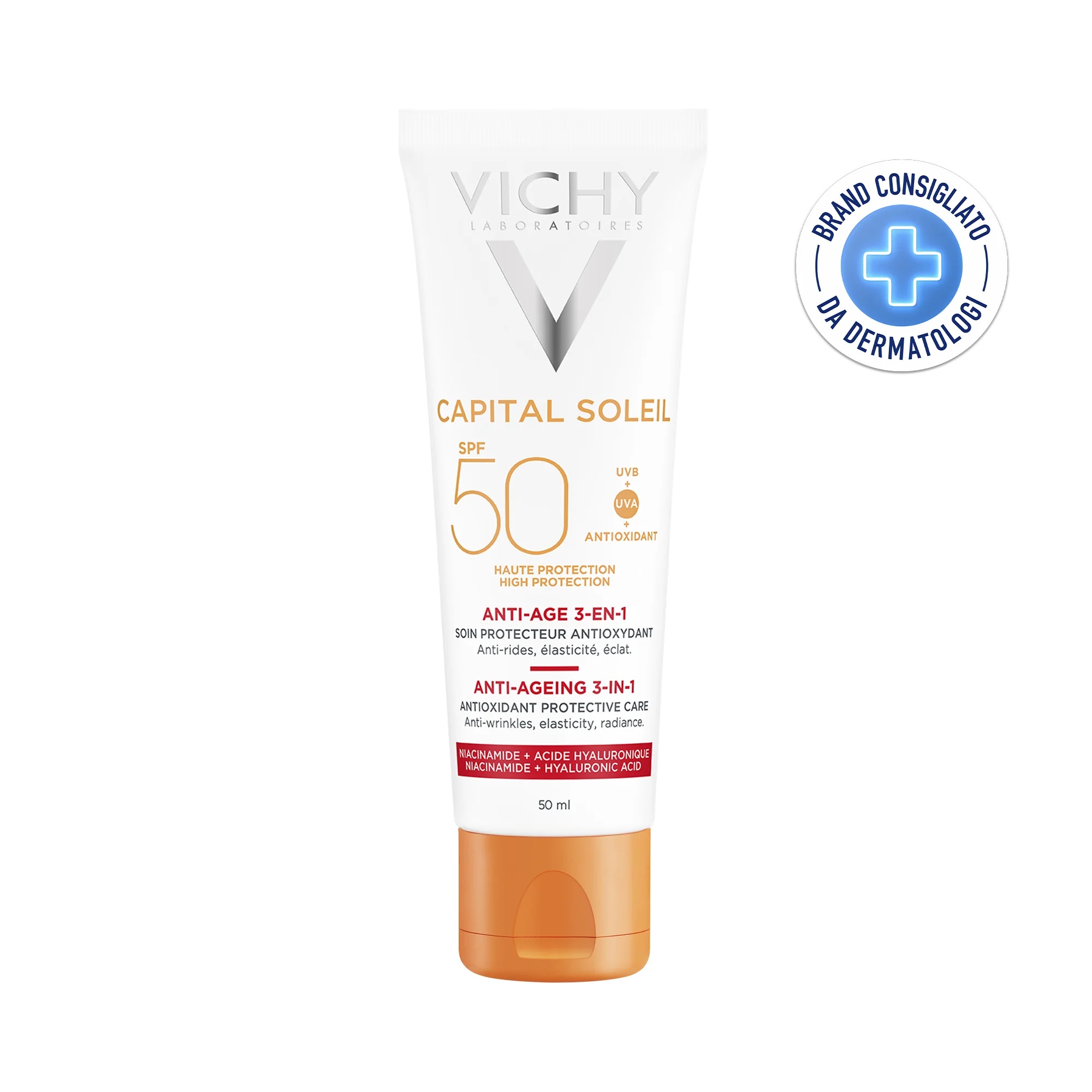 VICHY Vichy Idéal Soleil 3-in-1 Anti-Aging Zonnebrandcrème SPF 50 Hoge Bescherming