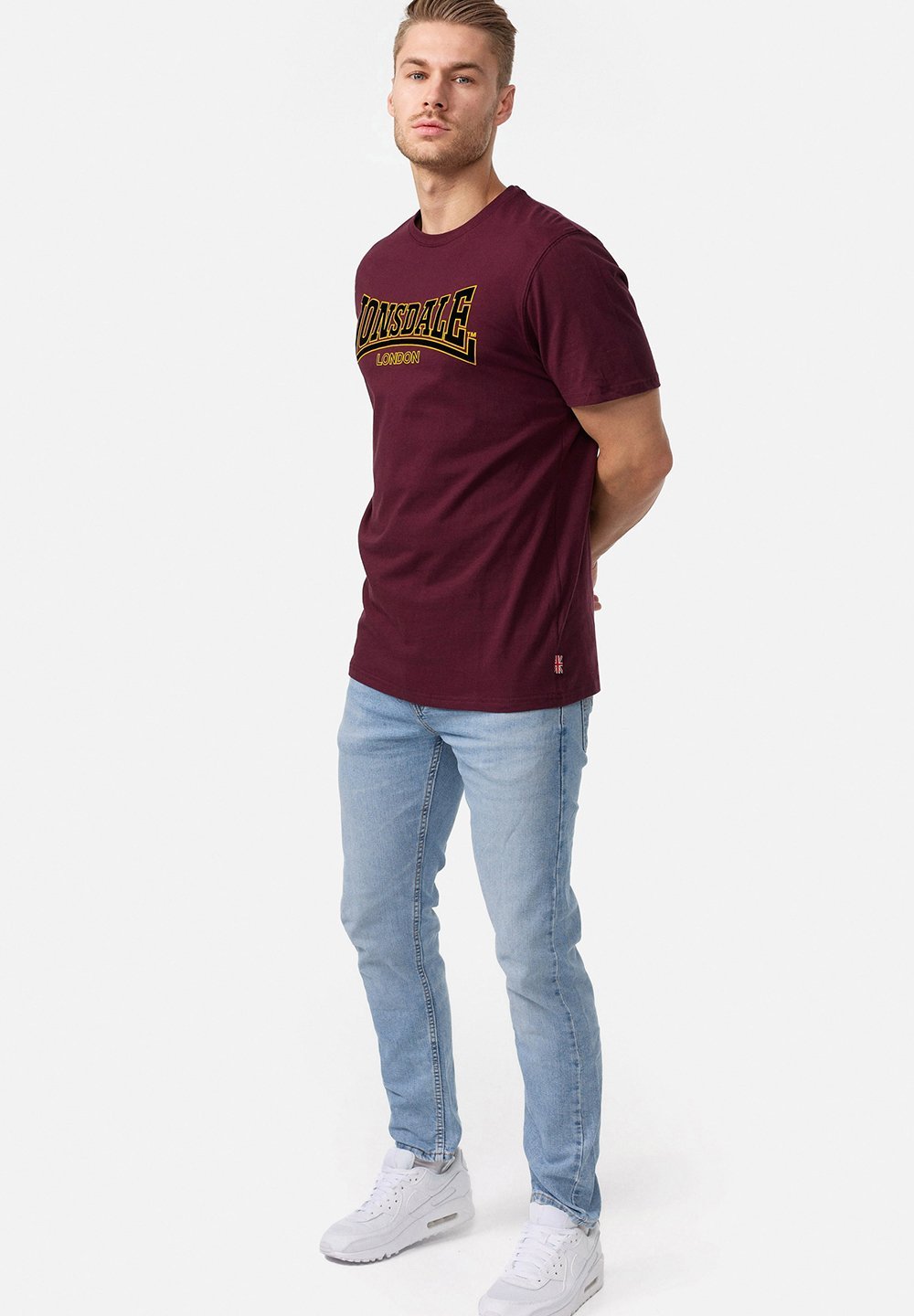 Lonsdale Print T-shirt - bordeauxrood