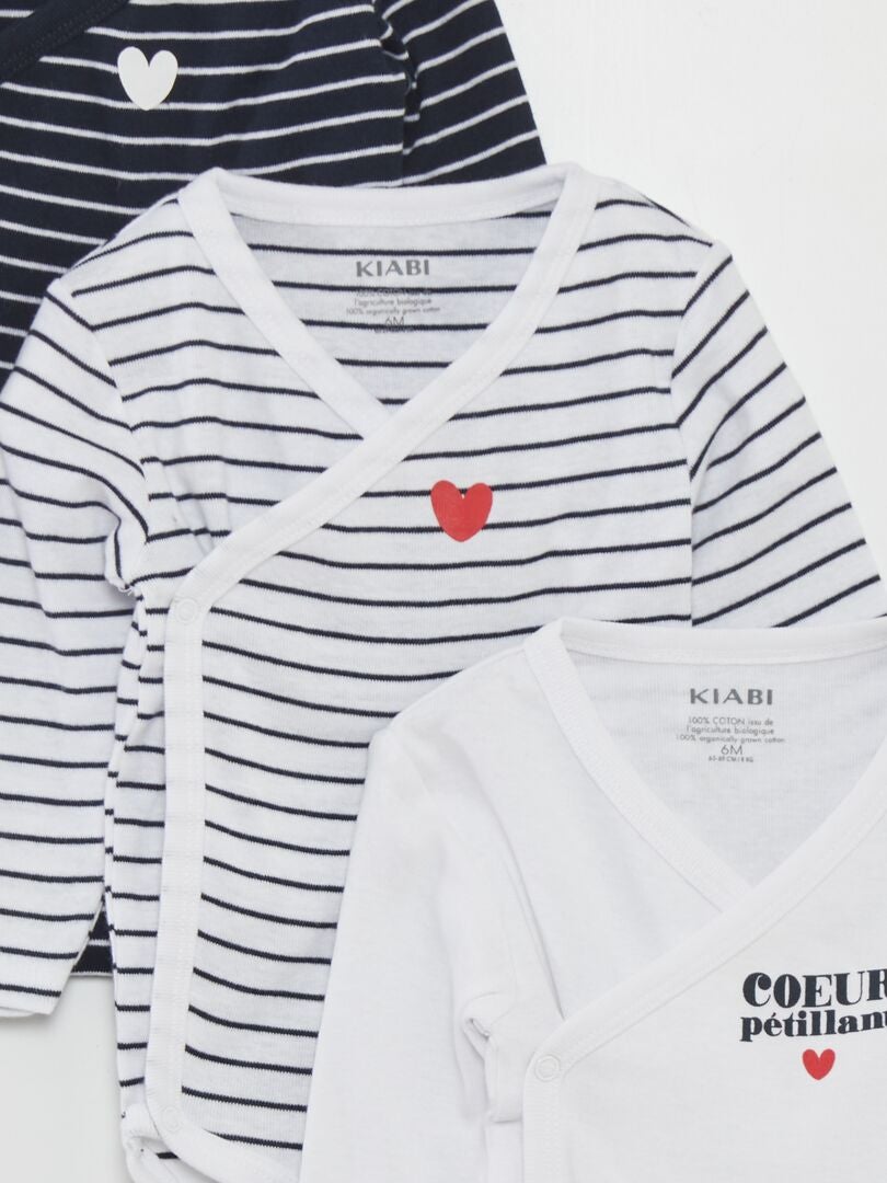 Conjunto de 3 bodys estampados - BLANCO