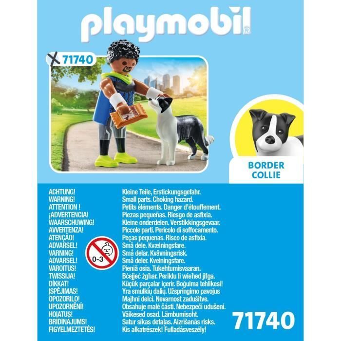PLAYMOBIL 71740 Hombre atlético con Border Collie, Mi vida, 7 piezas, Para mayores de 4 años