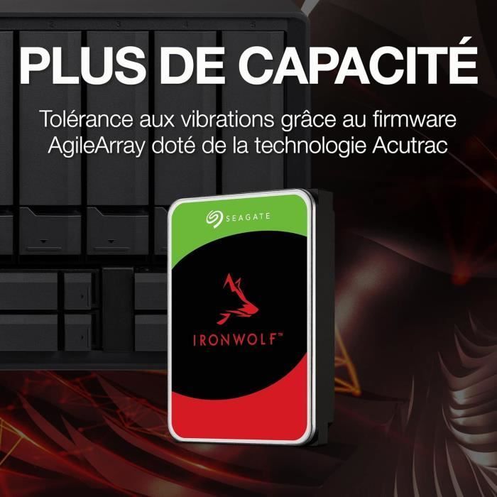Disque dur interne NAS HDD - SEAGATE - IronWolf - 4 To - SATA 6 Go/s - 5400 tr/min