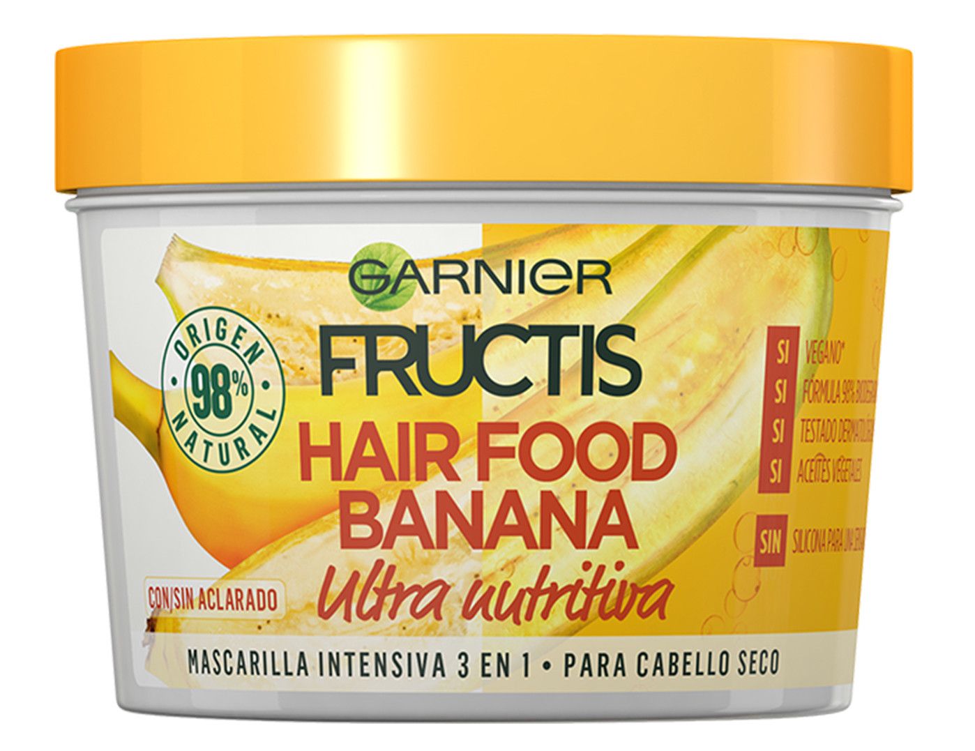 „Fructis Hair Food“ 3 viename bananų plaukų kaukė Kondicionieriai be silikono