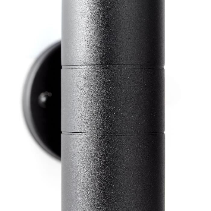 Aplique de pared exterior JANDY 2L de metal negro/cristal - BRILLANTE - GU10 máx. 18W IP44