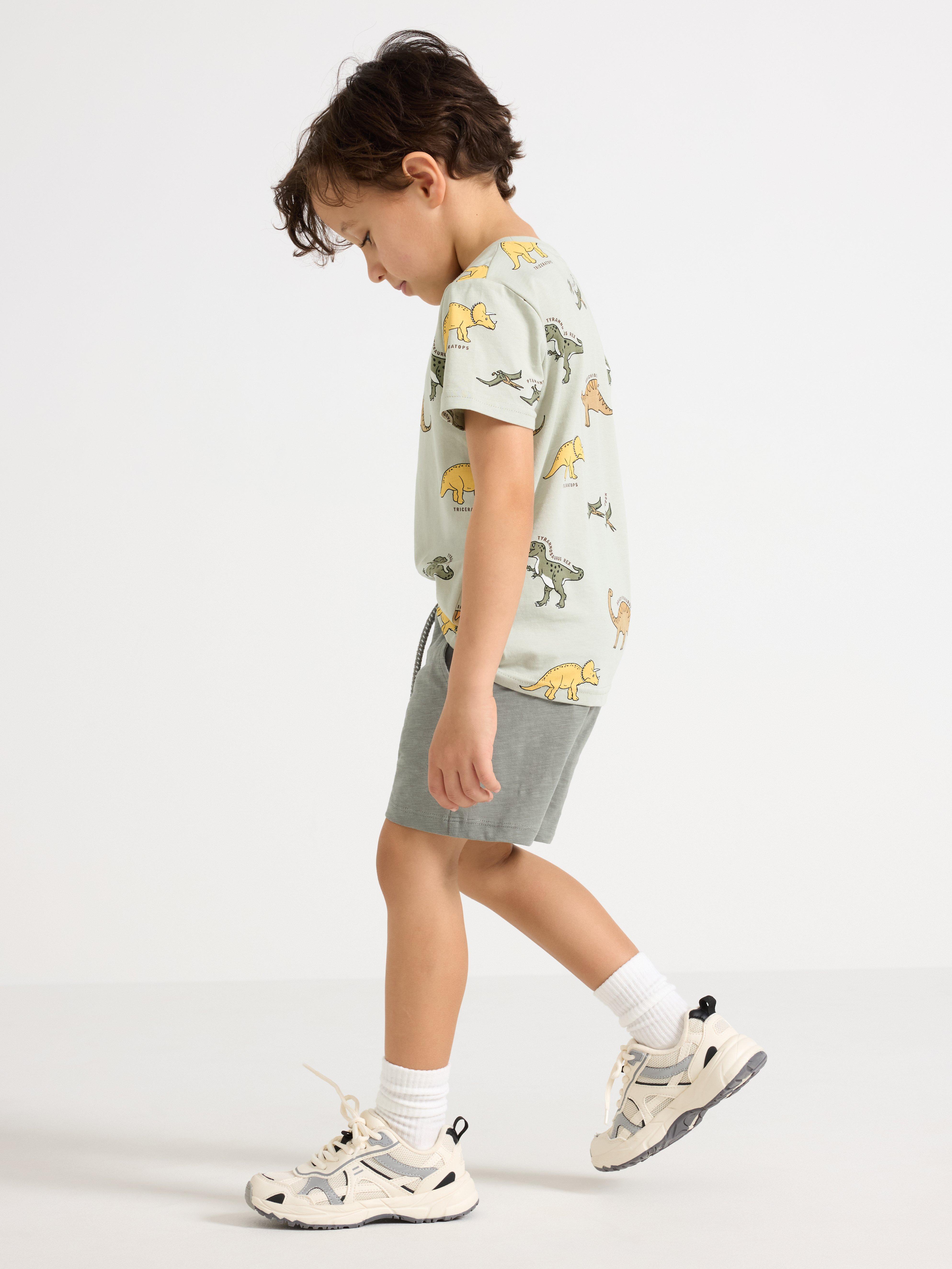 Short en maille flammée vert poussiéreux