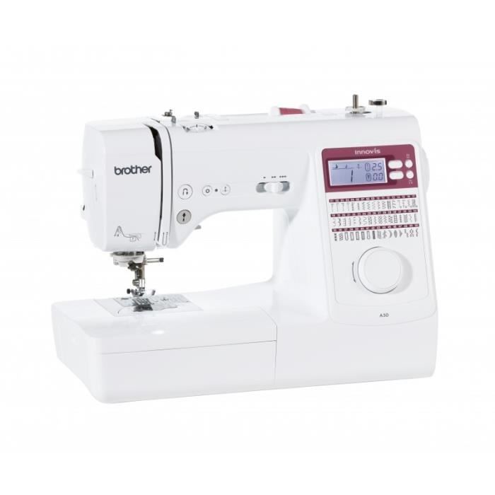 Máquina de coser - BROTHER - Innov-is A50 - 50 puntadas - Enhebrador automático de aguja - Blanca